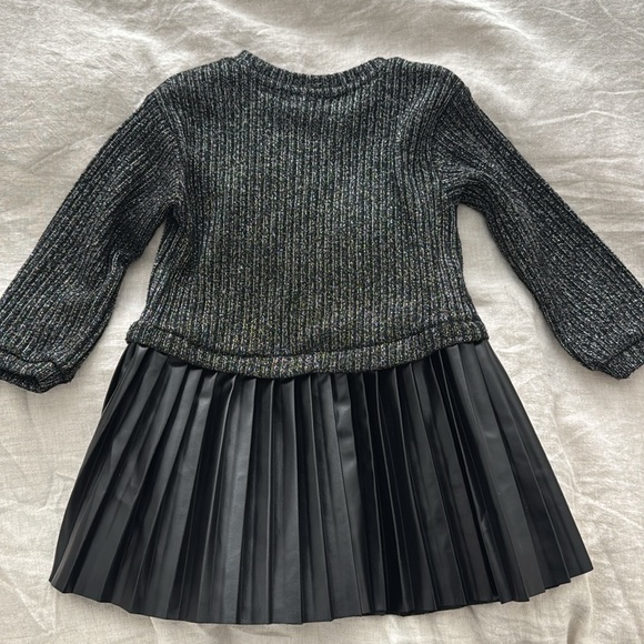 Stylish Zara sweater dress with faux leather bottom - Picture 2 of 3